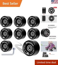 78A 8 Pack Roller Skate Wheels - 65x36mm with ABEC-9 Bearings for Smooth Skating