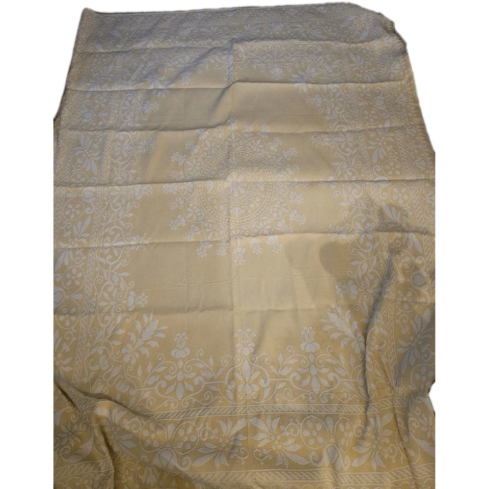 Cobertor boho vintage amarillo y blanco doble/completo Foto 3 de 4