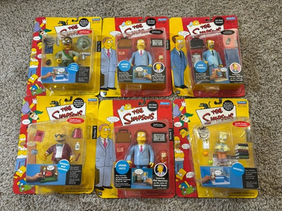 #ad The Simpsons Lot of 6 Action Figures New MOC Playmates $65.00