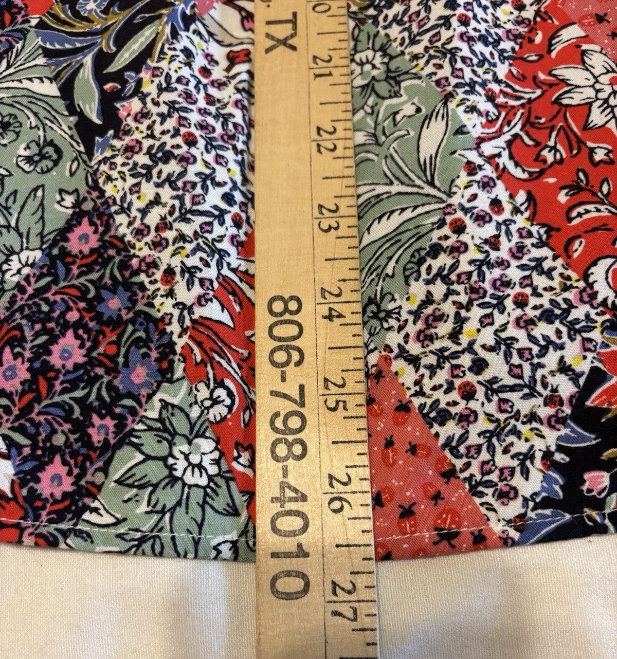 Loft Patchwork Print Bloom Top SZ S Button Up Shi… - image 12