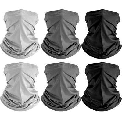 HONGTEYA 6 Pack Neck Gaiter Face Mask: Breathable One Size, 6pcs Style-4 