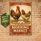 Funny Chicken Rustic Chicken Coop Vintage 8x12 Metal Tin Sign