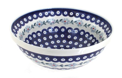 Blue Rose Polish Pottery Blue Violet Large Serving Bowl