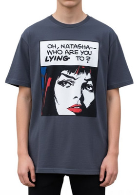 Marvel Comics Natasha Black Widow Comic Panel T-Shirt Gray Girls/Women s Size 18