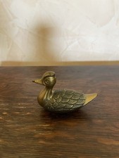 Anatra In Ottone Vintage Fermacarte Da Collezione
