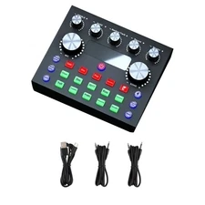 V8S Sound Card Live Streaming Interface External USB Live Broadcast Microphone