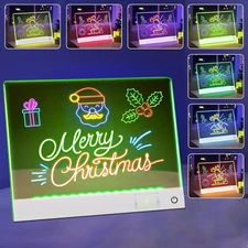 Rechargeable LED Drawing Board, Doodle Glow LED Note Board with 7 Colors, Light