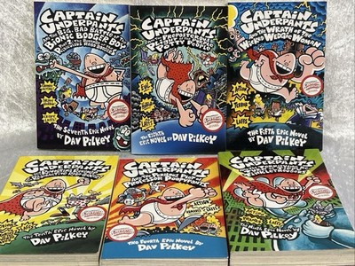 The Captain Underpants Collection Paperback Books By Dav Pilkey Bundle x 6