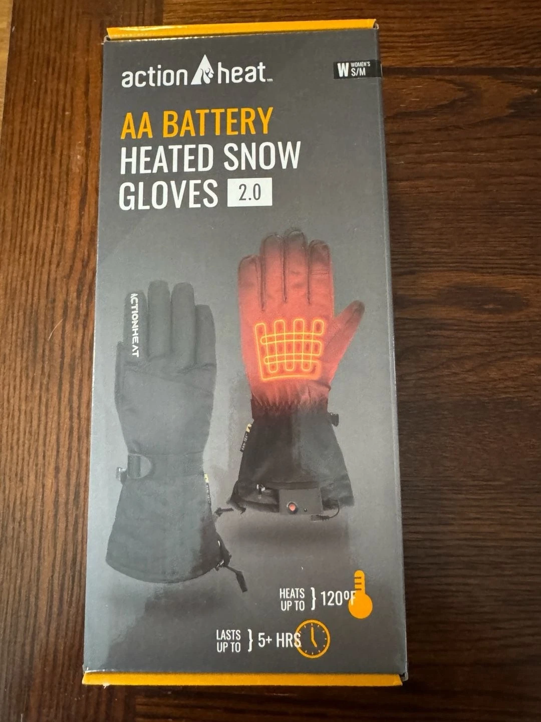 ActionHeat Women's AA Battery Heated Snow Gloves 2.0 - Size S/M Black