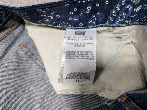 LEVI'S 525 Perfect Waist Women's Classic Dark Wash Denim Jeans Shorts 14 - Picture 6 of 14