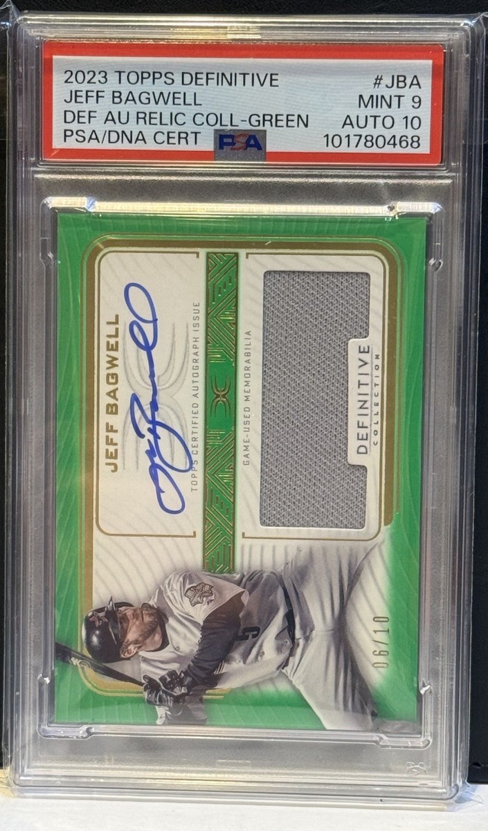 HOF Jeff Bagwell 2023 Topps Definitive Auto-Relic /10 PSA 9 Auto 
