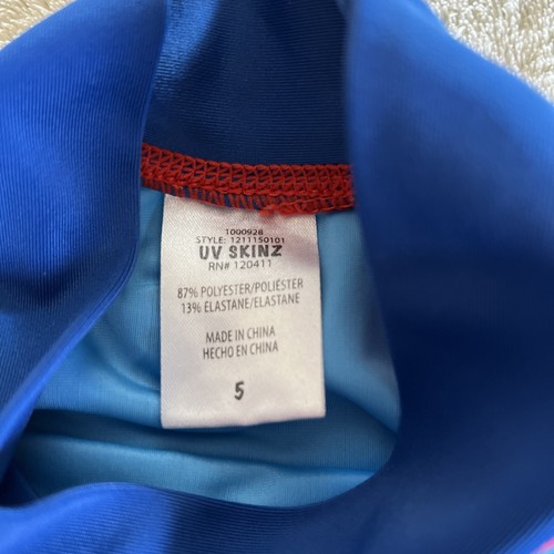 UV Skins Jungen rot weiß blau Surfbretter Schwimmen Rash Guard 5 - Bild 8 von 8