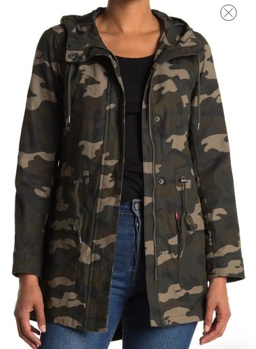LEVI'S The Jess Cotton Fishtail Hooded Parka Jacket Green Camo Medium M 8-10 NWT - Picture 3 of 3