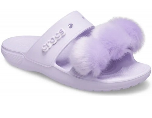Crocs Classic Fur Sure Kibbutz Sandals Purple 207405-530 Womens Size 9 NWT  | eBay