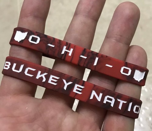 LOT OF 4 - Ohio State Buckeyes OHIO AGAINST THE WORLD Wristbands OSU Bracelets - Picture 5 of 6