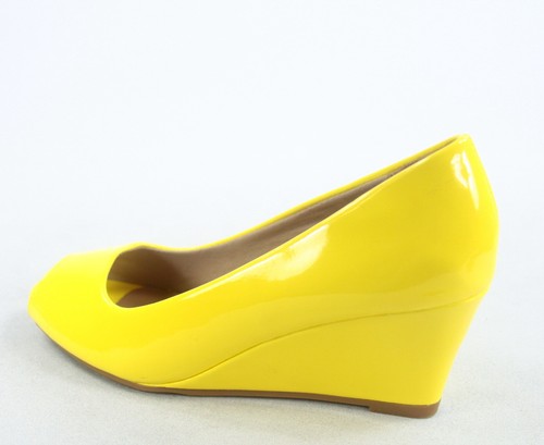 NUOVE scarpe sandali donna brevettate punta aperta tacco basso zeppa taglia 5-10 - Foto 15 di 18