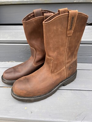 Wolverine Men’s Leather Brown Pull on boots Size 11.5 Rarely worn Vintage Wolverine Durables Brown Leather ?? Work Boots  main image 2