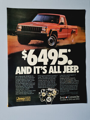 JEEP COMANCHE Werbung Vintage Magazin Anzeige Original 80er