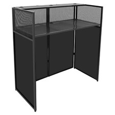 Rolling DJ Display Stand, DJ Event Booth Facade, Portable DJ Facade Booth Table