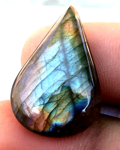 Pendentif labradorite spectrolite de Madagascar (réf lps43) | Cœur de Pierres