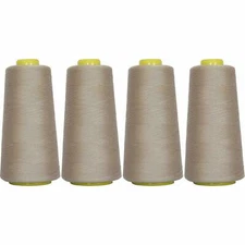 4 BIG CONES SILVER GREY SERGER SEWING THREAD 2750 YD TEX 27 40S/2- THREADART