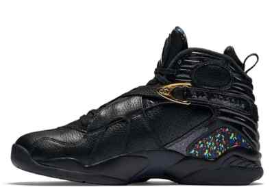 Nike Air Jordan 8 Retro Confetti Champion Chip 41 NEU 832821-004 Schwarz Black