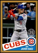 Javier Baez 2020 Topps 1985 35th Anniversary Series 2 5x7 Gold #85TB-8 8/10 Cubs