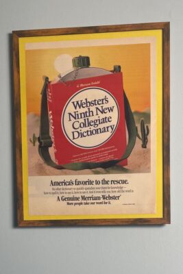 Vintage Merriam Webster's Dictionary Wall Print Advertisement Decor Framed