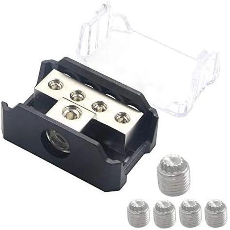 Bloque de distribución de energía de audio para automóvil de 4 vías 1 salida 4 tipo T concentrador de caja divisor Foto 4 de 4