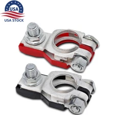 Universal POSITIVE & NEGATIVE BATTERY TERMINALS Terminal Connectors Black Red