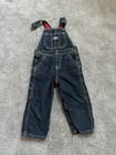 EUC OshKosh B'gosh Denim Overalls Baby Girl Boy Size 24M Fleece Lined Dark Wash — photo 2