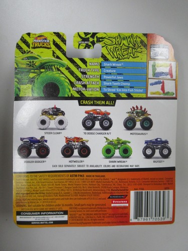 2019 Hot Wheels Monster Trucks Neon Green Shark Wreck - 第 6/6 張圖片