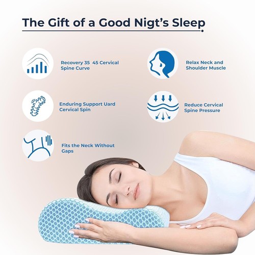 Cuscino Letto Memory Foam Bambù Ortopedico Collo Schiena Supporto Ipoallergenico - Foto 4 di 6