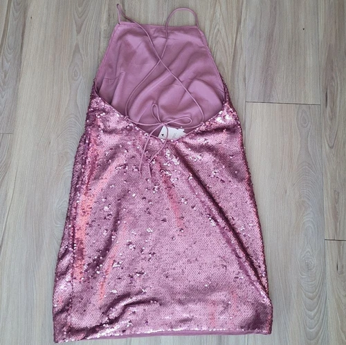 ASOS Rose Sequin Open Back Dress Size 4