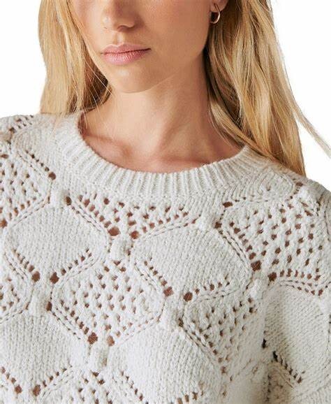 ラッキーブランド Lucky Brand Open Stitch Pullover Sweater レディース Sweaters ウィスパー Whit Lucky Brand Women's Open-Stitch Pullover Sweater - Whisper