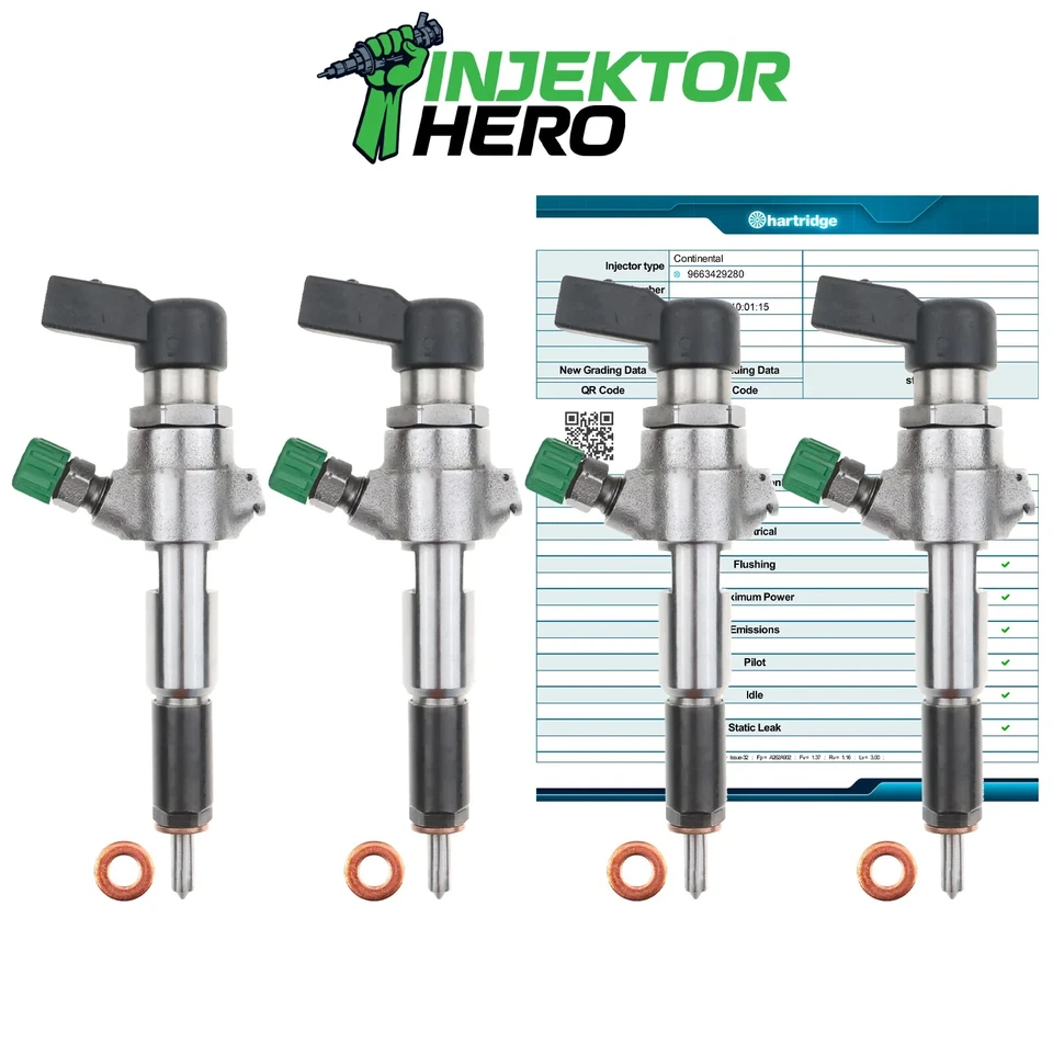 4x 9663429280 Iniettore Iniettore Citroen Peugeot Ford 1.4 TDCi A2C59511612 - Immagine 2 di 4