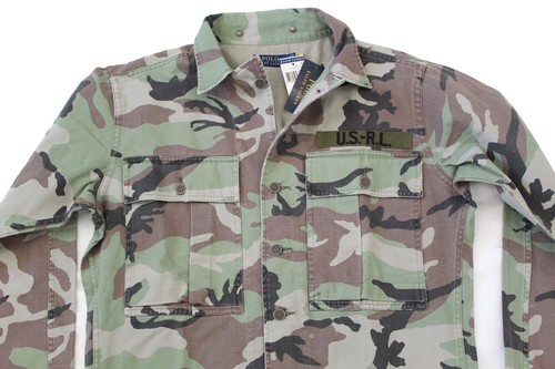 Polo Ralph Lauren Mens Camo Military Over Shirt USRL Logo Jacket Camouflage NWT - Picture 2 of 6