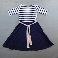 Hope & Henry Skater Sweater Dress Organic Cotton Lightweight Blocked Girls Large