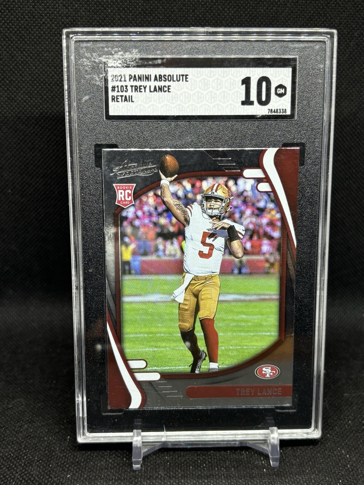 2021 Panini Absolute-Rookies #103 Trey Lance (RC) SGC 10 49ers/Cowboys