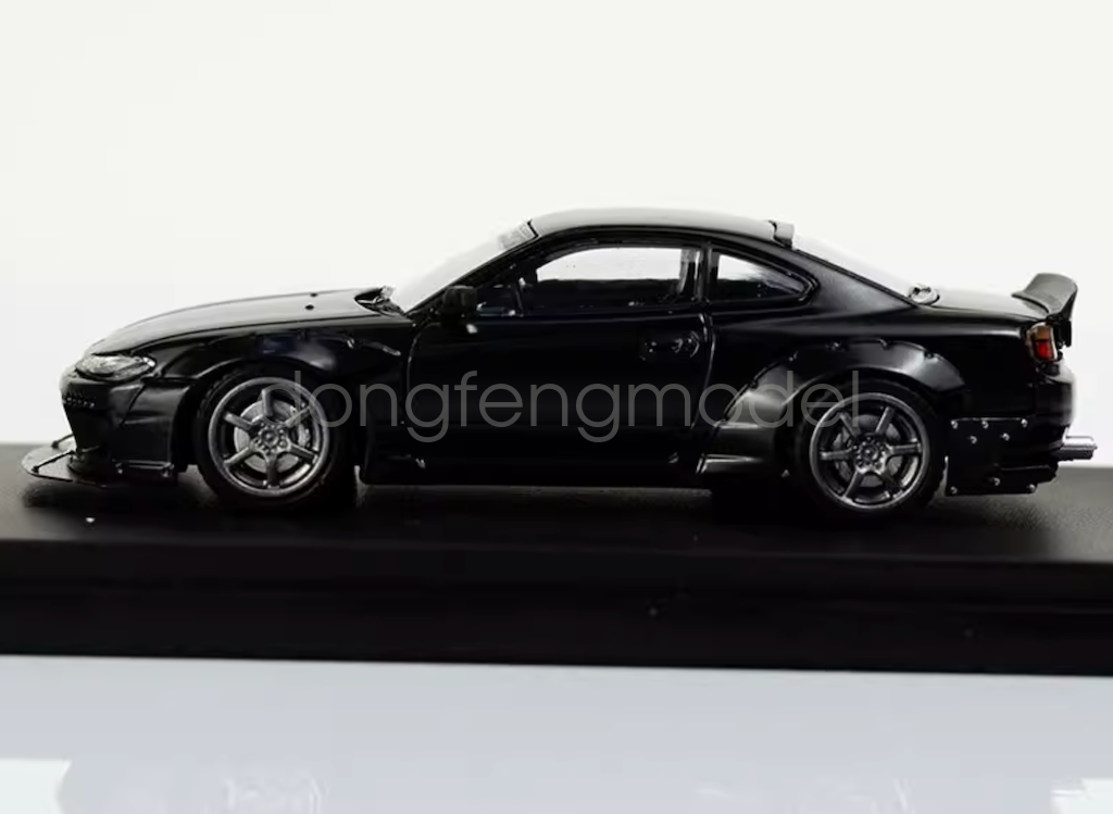SW 1:64 Black Silvia S15 Drift Rocket Bunny Model Diecast Metal