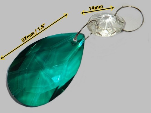 6 ou 12 cristaux de lustre ovale gouttes prisme antique couleur arc-en-ciel pièces lumineuses - Photo 70 sur 114