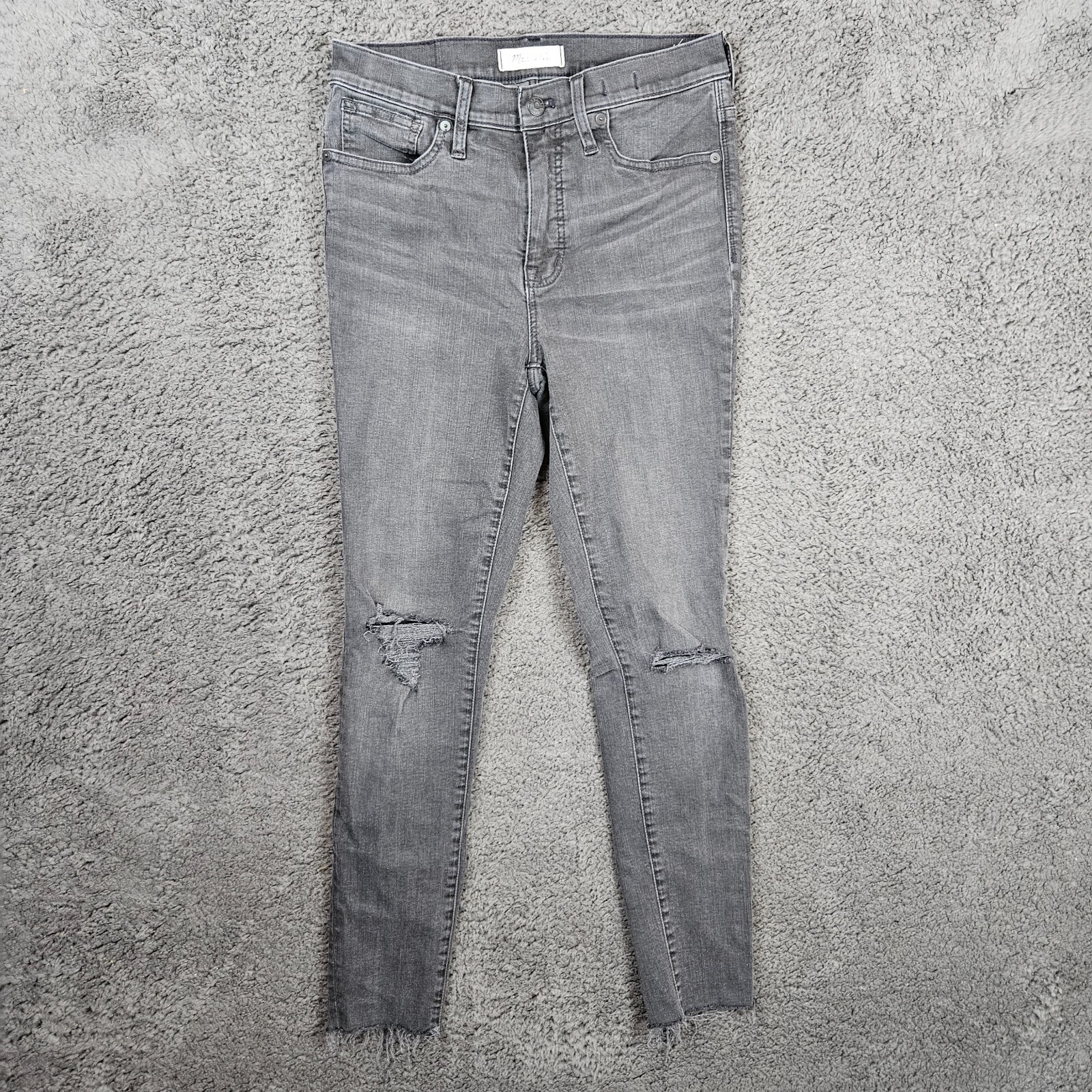 Madewell 9” Mid Rise Skinny Jeans Womens 28 Gray Stretch Cotton Blend