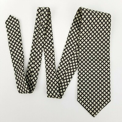 VR Vito Rufolo Italy 100% Silk Woven Squares Pattern Neck Tie 56'' Long & 3.8''W