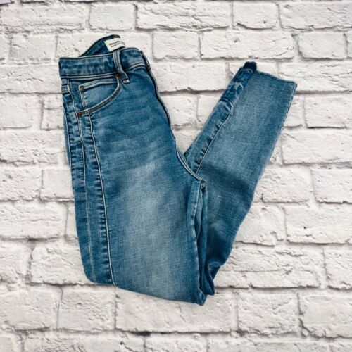 Abercrombie & Fitch Curve Love Jeans 26/2R Blue High Rise Super Skinny Ankle - Afbeelding 1 van 11