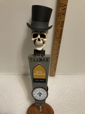 TAXMAN BREWING GOLD STANDARD UNCLE SAMS GHOST Draft beer tap handle. INDIANA
