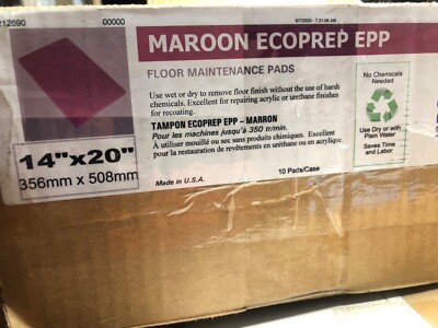 10 Pack Americo Ecoprep Epp Specialty Pads, 20 X 14, Maroon 42071420 Box