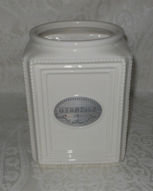 THL Farmhouse Beaded Shabby Chic XL Utensils Jar Canister ...