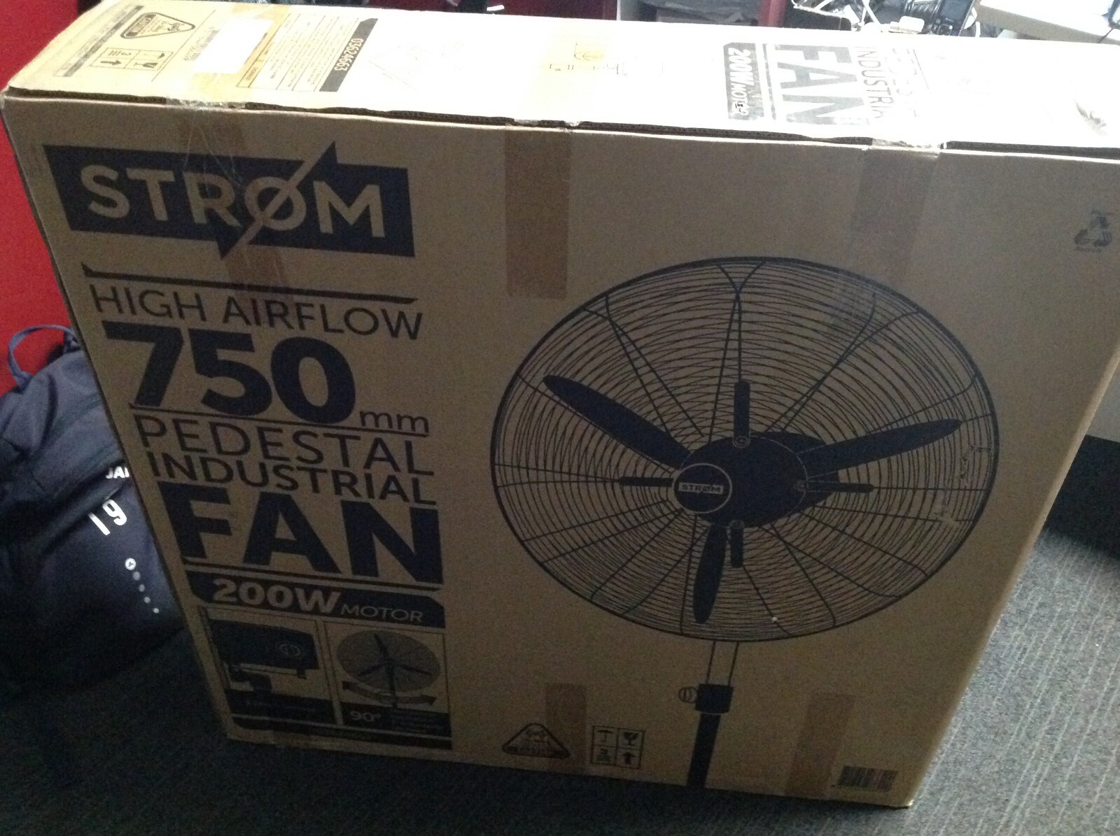 Strom High Airflow 750mm Pedestal Industrial Fan eBay