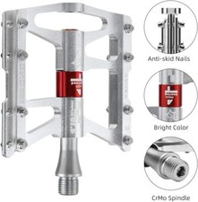 ROCKBROS 4 Bearings MTB Bike Pedals Platform Flat Aluminum Alloy 9/16"
