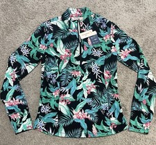 Tommy Bahama Women's Small Active Floral Jacket Golf Top 1/2 Zip Pullover NWT